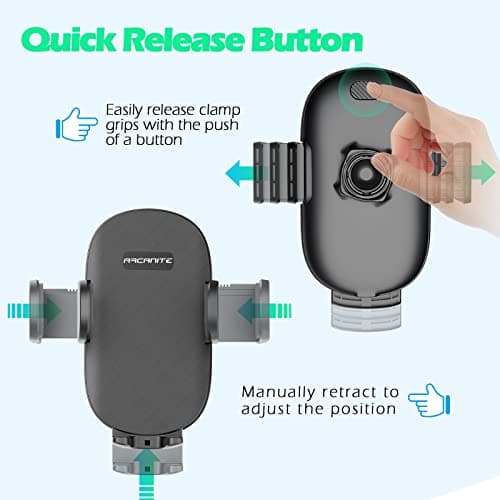 ARCANITE Simple Air Vent Mobile Phone Mount, Universal fit Phone Holder Cradle for use in Automobiles, Black — view 3