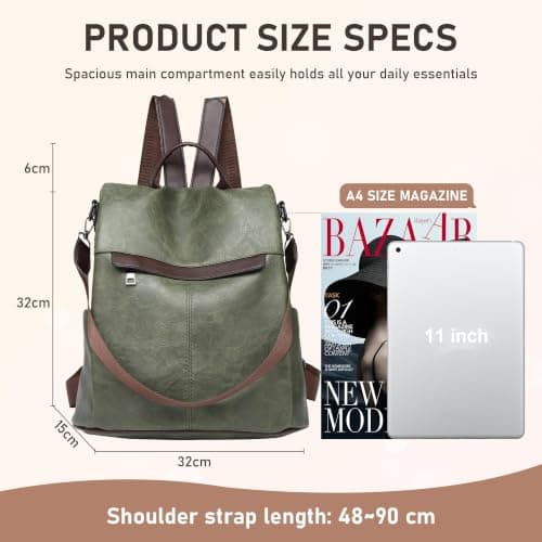 shepretty Women's Backpack Anti-Theft Shoulder Bag Multifunctional School Bags, M — view 4