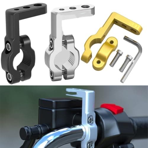 Motorcycle Head Extension Bracket Aluminium Alloy Multi-Functional Mount for GPS Phone Camera Handlebar Bar End Accessories Black Gold Silver(silver) — view 2