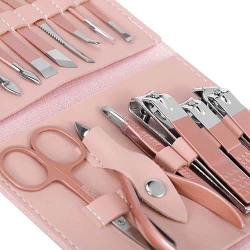 Manicure Set Glamour Gaze Manicure Pedicure Kit Nail Clippers 16 in 1 Professional Stainless Steel Cuticle trimmer Grooming Kit for Men Women with Storage Travel Case — view 2