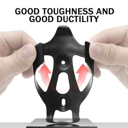Pack of 2 ultralight carbon fiber bottle cages, matte and glossy finish, 25 g, T800 3K texture, secure fit for road and MTB (matte) — view 4