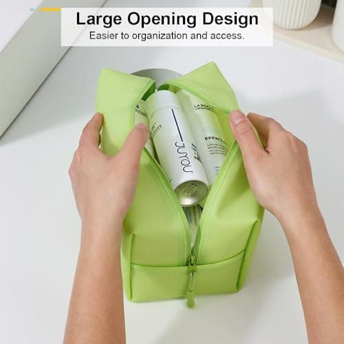 Lkw Ogechi PVC Waterproof Toiletry Bag, Portable Travel Makeup Bag with Handle, Lightweight Cosmetic Bags, Small Travel Wash Bags for Women and Men, Swimming, Gym — view 4