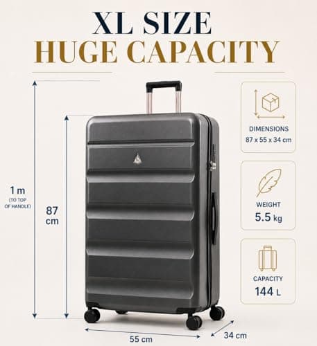 Aerolite Premium Extra Large 32in 144L FlexShell Hard Shell Suitcase — view 6