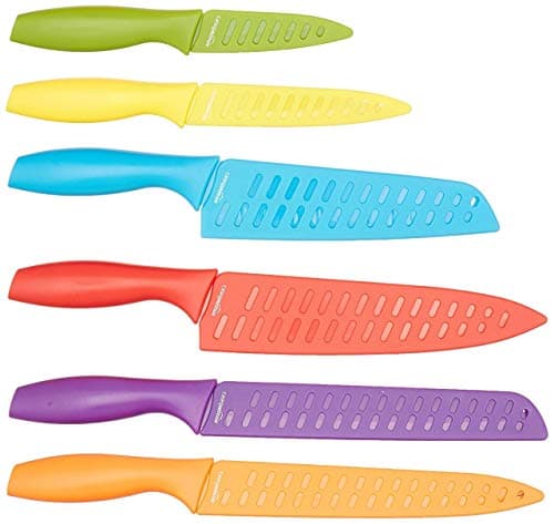 Amazon Basics 12-Piece Knife Set, Multicolor — view 2