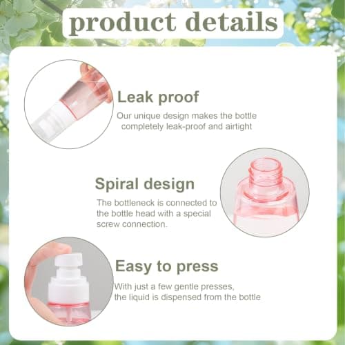 Small Spray Bottle Set,4 Pack Leak‑Resistant Fine Mist Bottles for Travel — view 3