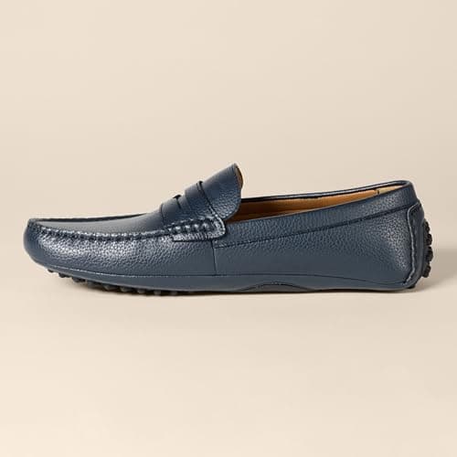 Amazon Essentials Men's Casual Driving Moccasin Loafers, Navy Faux Leather, 10 UK — view 2
