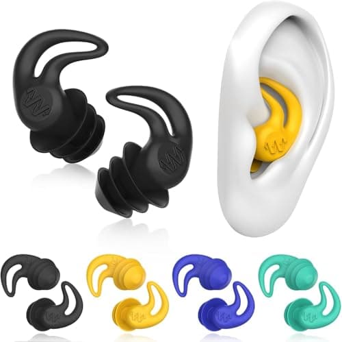 Swimming Ear Plugs Adults,4 Pairs Reusable Silicone Ear Plugs Swimming