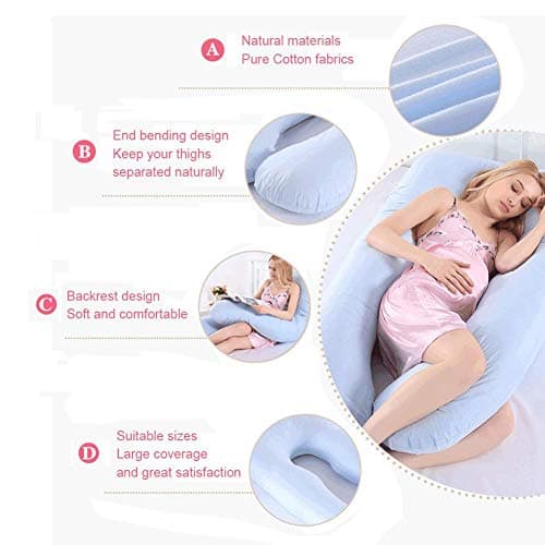 Sobeta Pregnancy Pillow Cover U Shaped Comfortable Multifunctional Maternity Body Removeable Pillow Case Ideal For The Future Mother's Sleep 140x80cm — view 6