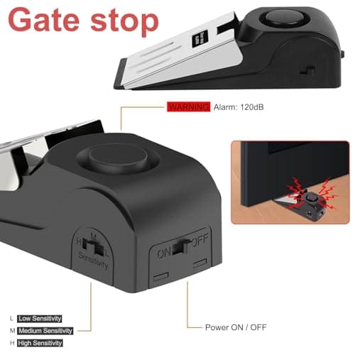 2-Piece Travel Security Kit with Portable Door Lock and Alarm，Portable Security Door Lock with Adjustable Safety Bar for Home, Hotel & Apartment Protection, for Enhanced Safety at Home or On The Go — view 3