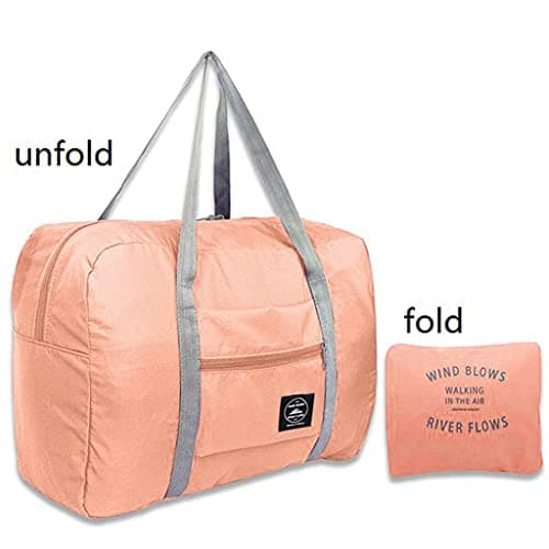 Cabin Bag,Foldable Travel Duffel Bag,Holdall Tote,Large Capacity Carry on Luggage Bags,Holdall Bag,Oxford Cloth Heavy Duty Holdall Bags for Men Women, Strong Moving Boxes for House (Pink) — view 5