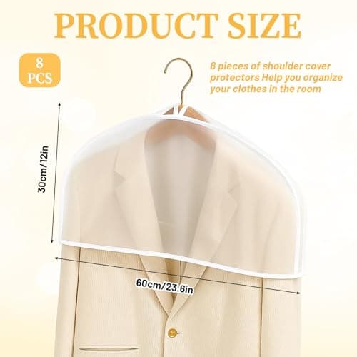 8 Pcs Clothes Covers, Suit Covers For Hanging Clothes, Suit Cover for Hanging Clothes, Suitable for Suits, Dresses,Jackets,Dress Closet Storage — view 2