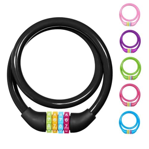 Ainiv Bike Lock, 4-Digit Password Bicycle Lock, 65cm (Black)