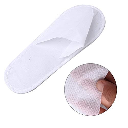 kuou Disposable Spa Slippers 12 Pairs, Closed Toe White for Men Women — view 6