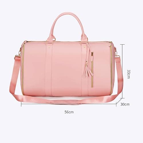 Luxe Mega Bag, Carry On Garment Bag, Large PU Leather Garment Duffle Bag, 2 in 1 Hanging Suitcase Dress Suit Travel Bags (White) — view 6