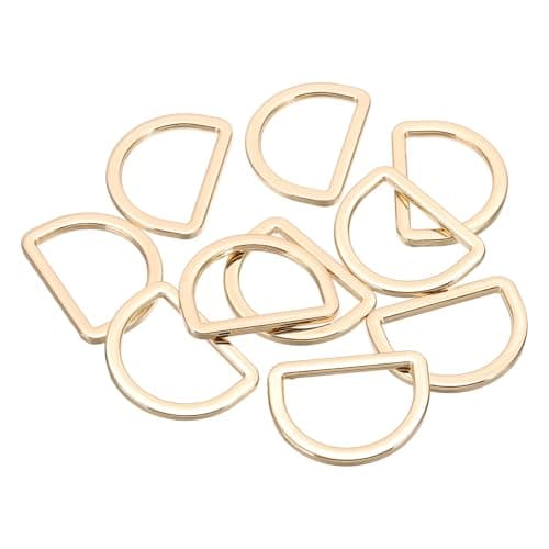 PATIKIL Metal D Ring,10Pcs 25mm Flat Metal D Buckle 17mm,Gold