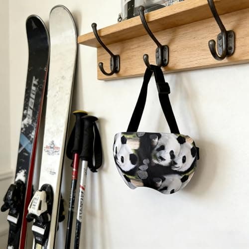 AMMKRO Ski Snowboard Goggle Cover Sleeve Protective Goggle Cover Ski Goggle Cover Protectors Lens Scratch Dust Protection for Travel Storage Accessories (Giant Panda) — view 5