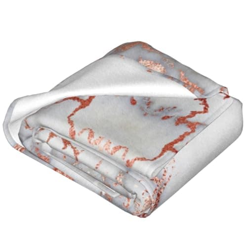 Alliya Rose Gold Marble Multi Size Ultra Soft Flannel Blanket (Vertical Style) Home Rest Office Nap — view 4