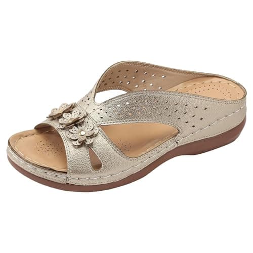 Extra Wide Fit Sandals For Women Wide Width Sandals For Swollen Feet,Sliders Shoes Breathable Fabric,Foldable For Travel,Textured Tread,Daily Urban Commute — view 6