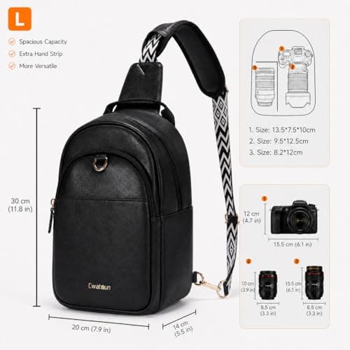 Cwatcun Large Camera Sling Bags for Photographers, Waterproof Camera Case — view 6