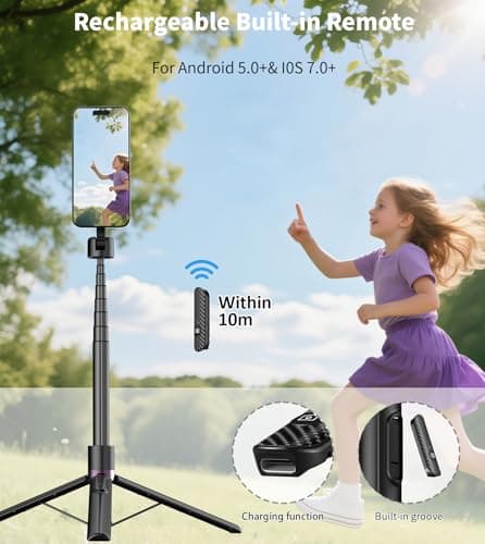 TONEOF 68" Magnetic Selfie Stick Phone Tripod, Phone Stand for Magsafe — view 3