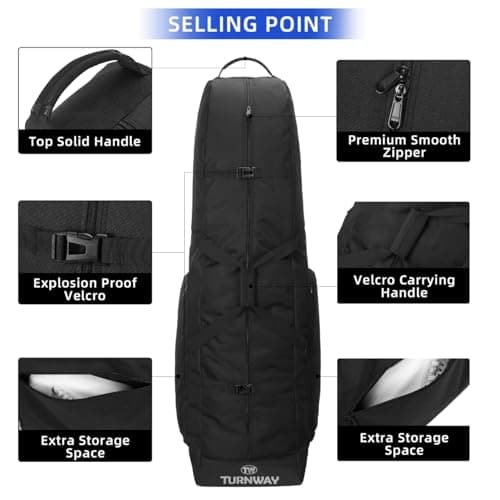 TurnWay Foldable Golf Travel Bag Flight with Wheels — view 3