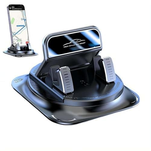 360 Rotating Car Phone Mount for Dashboard,Automatic Locking Anti-Slip Phone Mount,Single-Hand Operation Smartphone Holder for Hands-Free,Universal Car Mobile Holder for All CellPhone