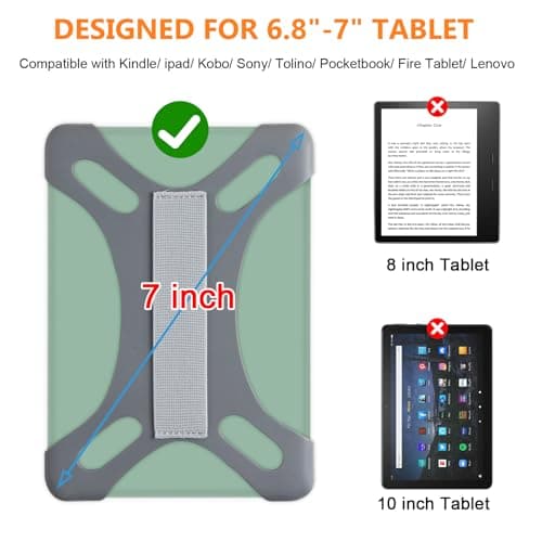 HoYiXi Universal Hand Strap for 6.8-7 lnch eReader,Compatible Kobo/PocketBook/Tolino/Sony/Paperwhite/Nook eReader，For 6.8" e-Reader with High Elasticity Secure Grip,Gray — view 2
