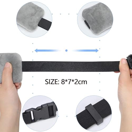 GETFACAI Head Rest Eye Mask Airplane, Airplane Head Strap, Travel Pillow for Airplane, Band Comfort Head & Neck Support For Airplanes, Cars Sleeping and at Home Travel Pillow Alternative (Grey) — view 2