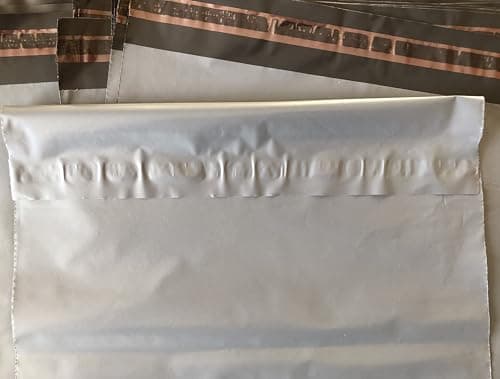 UKPS 10 Grey Colour Plastic Polythene Peel + Seal Mailing Postal Bags Large Size 12 x 16" / 305x405mm Self Seal Packing Packaging Postage Mail Sacks Mailers — view 6