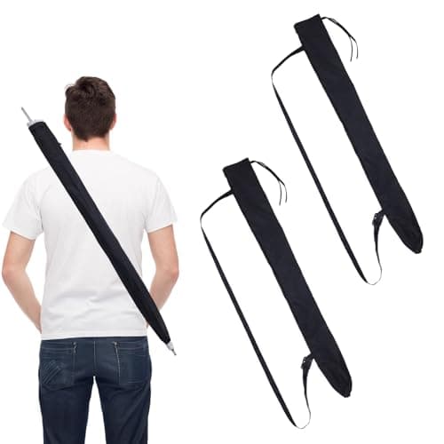 NICENEEDED 2 PCS Upgrade Umbrella Bag with Adjustable Shoulder Strap, 4.53 x 31.5 Inch Waterproof Umbrella Protective Cover, Portable Golf Umbrella Storage Carrying Holder for Travel Home Outdoor