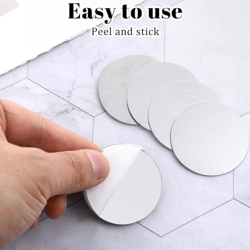 14 Pcs Strong Sticker Base for Magnets, Round Magnet, Phone Metal Plates for Magnetic Car Mount, Universal Metal Plate with Adhesive, Back Magnet Stickers (Silver) — view 6