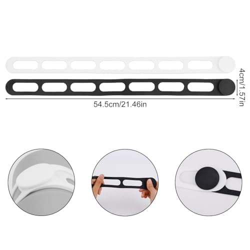 Fukaisu 4pcs Silicone Latch Strap for Slow Cooker Lid, 21.46in Reusable Self-Locking Silicone Straps Adjustable Elastic Tie for Bento Box Pots Camping Gear Yoga Mat Organizing Curtain Cords — view 2