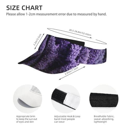 ZTPOWQA Lavender Bouquet Print Adult Sunscreen Visor Cap Breathable Lightweight Foldable Outdoor Sports Sun Hat — view 4