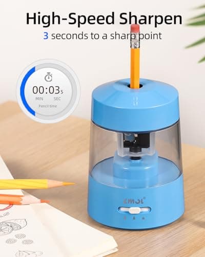 ZMOL Electric Pencil Sharpener for 6-12mm Jumbo Colored & No.2 Pencils Blue — view 6