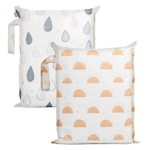 HECCEI Waterproof Wet Bag 2-Pack, Swim Bag for Baby Diaper Wet Swimwear