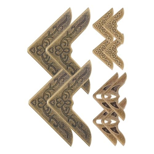 12pcs Vintage Metal Book Corner Protectors for Books