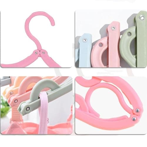 LIDOUK Travel Hangers, Portable Clothes Hangers Plastic Folding Plastic Clothes Coat Hangers for Travel Outdoor Camping Hiking 5 Colors (20PACK) — view 3