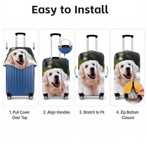 ZIMIORA Personalised Suitcase Cover with Photo, Stretch Luggage Protector S-XL — view 3