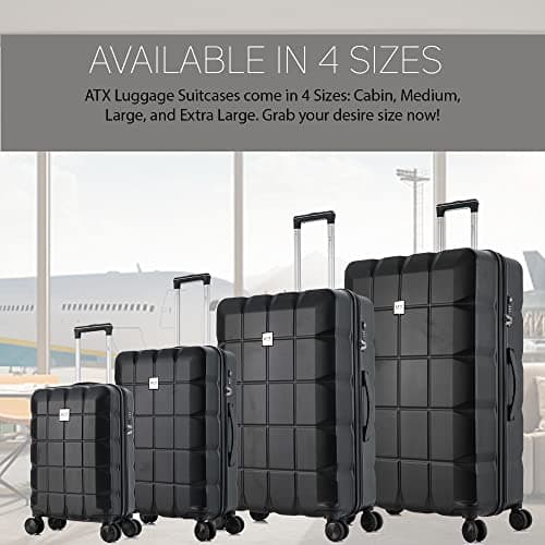 ATX Luggage Extra Large Suitcase Super Lightweight Durable ABS Hard Shell Suitcase with 4 Wheels and Built-in TSA Lock (Black, 32 Inches,132 Liter) — view 6