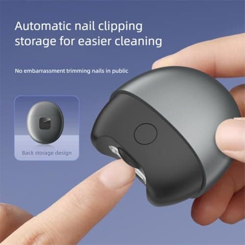 Automatic-Revolving Electric Nail Clipper with LED Light & Nail Catcher - Portable Trimmer for Adults, Kids, Seniors - Quiet Operation, Travel-Friendly Grooming Kit (Purple) — view 2