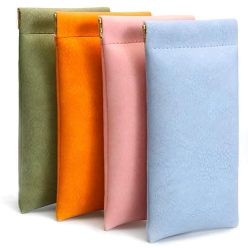 Dedjgoo Glasses Case 4 Pack Soft PU Eyewear Storage for Women Men and Teens