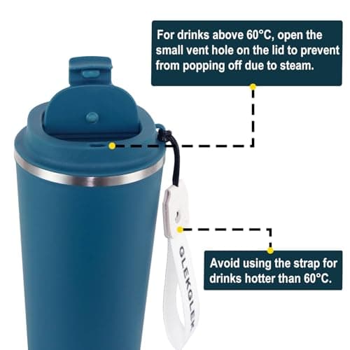 GLEKGLEK Leakproof Travel Mug 500ml, Insulated Coffee Cup — view 3