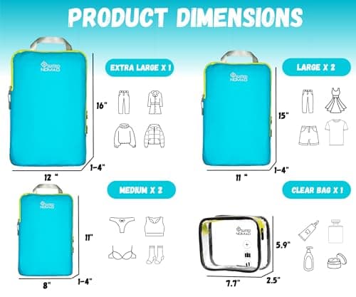 SUITEDNOMAD Ultralight Compression Packing Cubes Set, Suitcase and Backpack Travel Organiser Bags — view 3