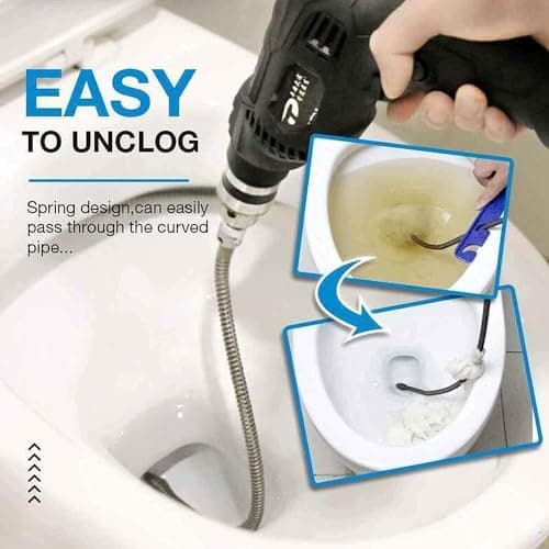 Spring Sewer Dredging Tool, Clog Remover Snake Drain with Drill Adapter, Spring Pipe Dredging Tools Drain Hose Cleaner Sticks Cleaner, for Kitchen Sink Bathroom Tub Toilet Clogged (3m) — view 5