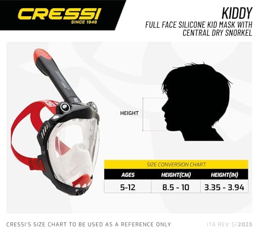 Cressi Kiddy Kids Full Face Snorkel Mask - Kids Snorkel Set with CO2-Safe Exhalation Valve - Soft Silicone Skirt & Swimming Mask Comfort - Family Owned Scuba Diving Equipment - Pink/Purple/White — view 5