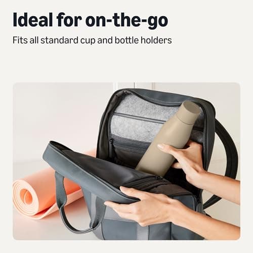 Amazon Basics Insulated Stainless Steel Water Bottle, 600ml, Double-Wall, BPA-Free, Leak-Proof, Linen Gray — view 5