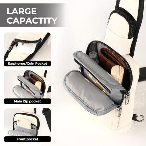 BROADREAM Anti-theft Shoulder Bag - Sling Chest Crossbody Bag Chest Bag Men Waterproof Shoulder Bag with Zip Lock RFID Blocking, Small Handbag for Men Women — view 6