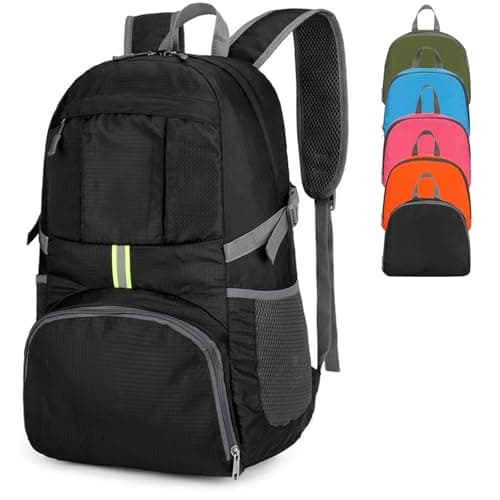 Innfttwo Foldable Hiking Backpack, 30L Ultra Lightweight Waterproof Rucksack bag for Men and Women, Durable Packable Daypack for Travel Camping Climbing Outdoor (black)
