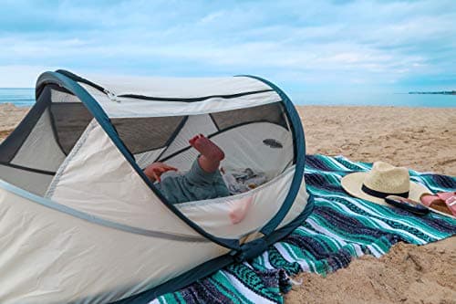 DERYAN Travel Cot BabyBox - Pop-up System - Set up in only 2 Seconds - Comfortable and Functional - Including Sleeping Mat and Carrying Bag - Cream — view 2