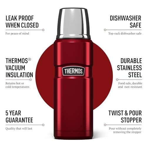 Thermos Stainless King Cranberry Red Flask (470ml) 18h Hot | 24h Cold — view 2
